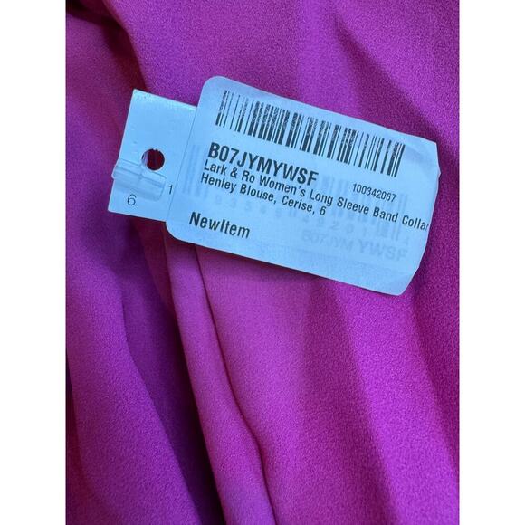 Lark & Ro Hot Pink Button Long Sleeve Blouse Women's Size 6 NWT - Picture 4 of 8